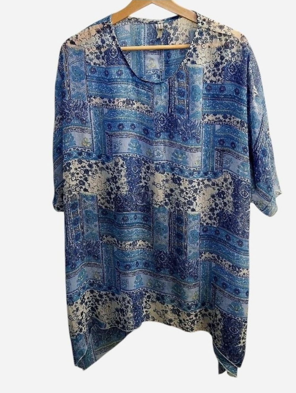 Blue Combo Printed Lightweight Top